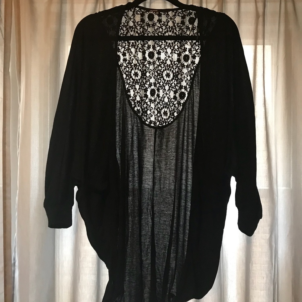 Black Open Cardigan